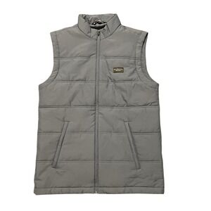 Travis Mathew Mens Palisades Puffer Vest Blue Gray Full Zip Golf Quilted Size S